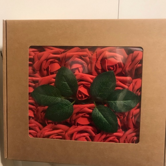 Artificial Flower Heads Rose Flower head Wedding Party Decor 25 pcs Red - Picture 7 of 8